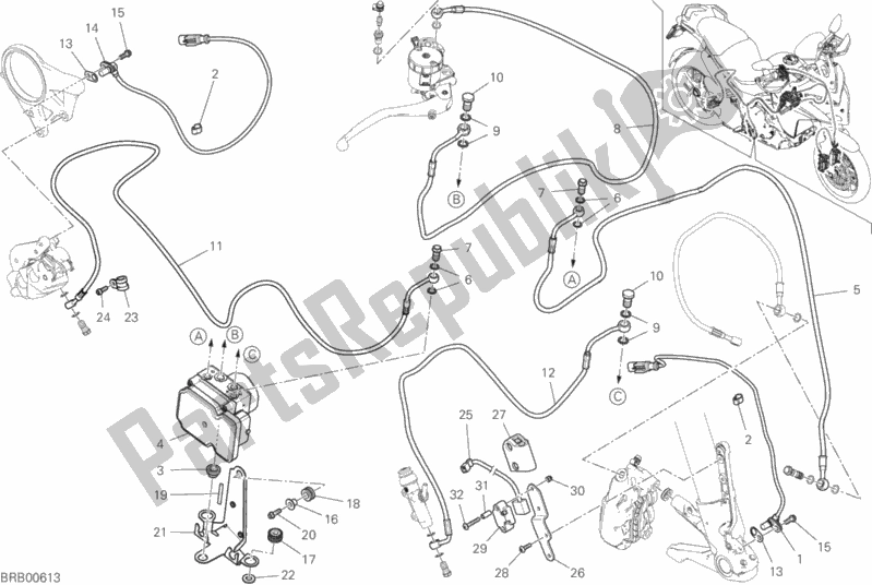 Alle onderdelen voor de Remsysteem Abs van de Ducati Multistrada 1260 S ABS Thailand 2018